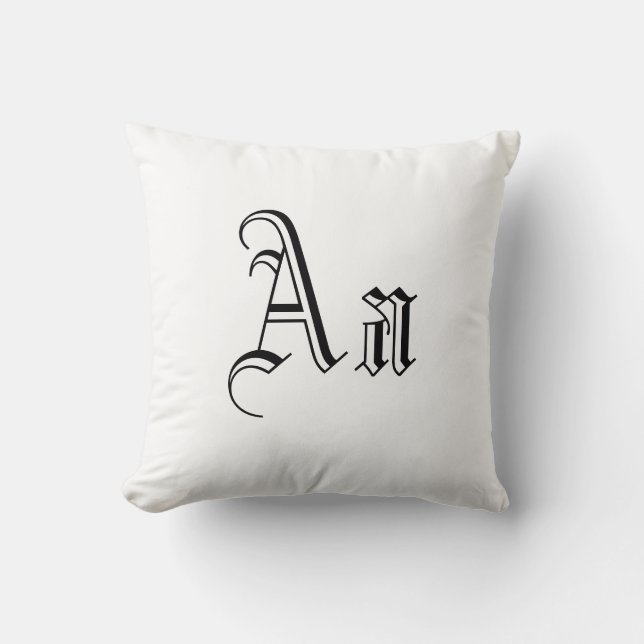 Doppelte A-Monogramm in Schwarz/Weiß I Kissen (Vorderseite)