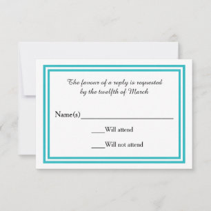 Doppelte Aquamarine Folie - RSVP-Karte RSVP Karte