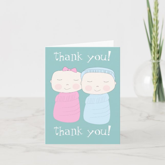 Doppelte die Freude! Vielen Dank Notecard Dankeskarte (Vorderseite)