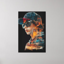 Doppelte Exposition der städtischen Lebensräume Leinwanddruck