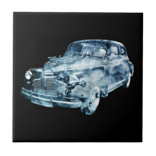 Doppelte Exposition des Autos Fliese