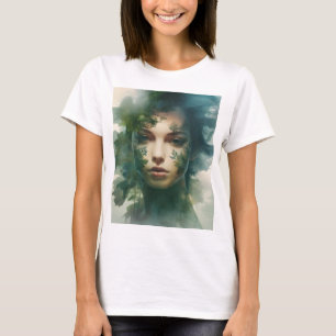Doppelte Exposition von Frauen T-Shirt