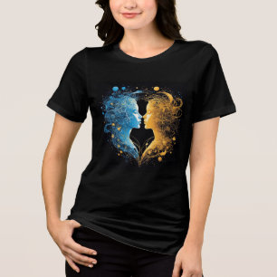 Doppelte Gesichter, die kosmische Energie darstell Tri-Blend Shirt