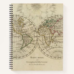 Doppelte Hemisphäre-Karte Notizbuch