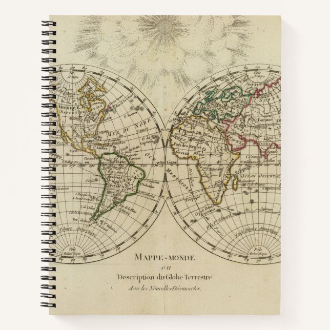 Doppelte Hemisphäre-Karte Notizbuch (Vorderseite)
