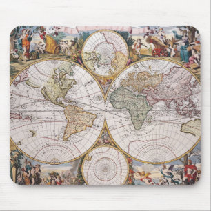 Doppelte Hemisphäre-polare Karte Mousepad