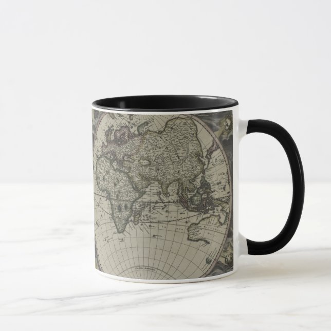 Doppelte Hemisphäre-Weltkarte | 1672 Tasse (Rechts)