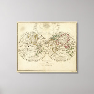 Doppelte Hemisphärekarte Leinwanddruck