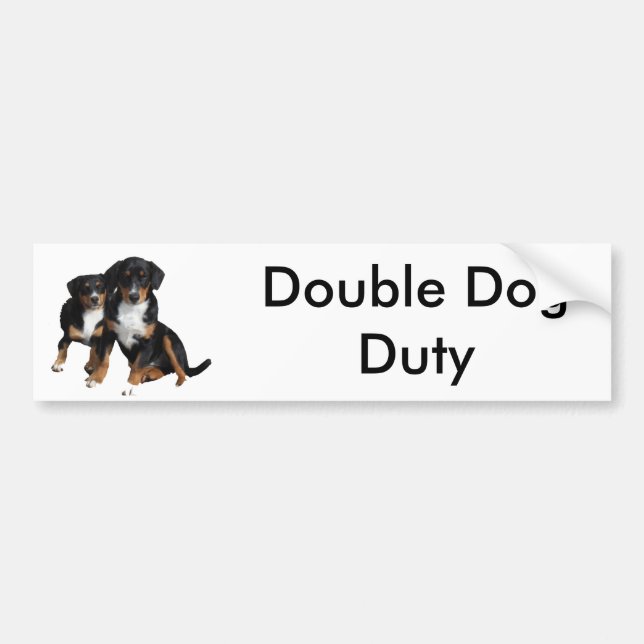 Doppelte Hundeaufgabe Autoaufkleber (Vorne)