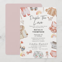 Doppelte Liebe Girl Twins Pink Baby Dusche
