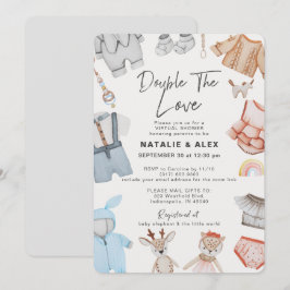 Doppelte Liebe Twins Boy Girl Virtual Baby Dusche Einladung