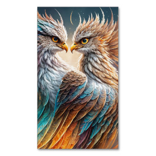 Doppelte majestätische Fenix-Vogelölmalerei, 3d, Magnetische Visitenkarte