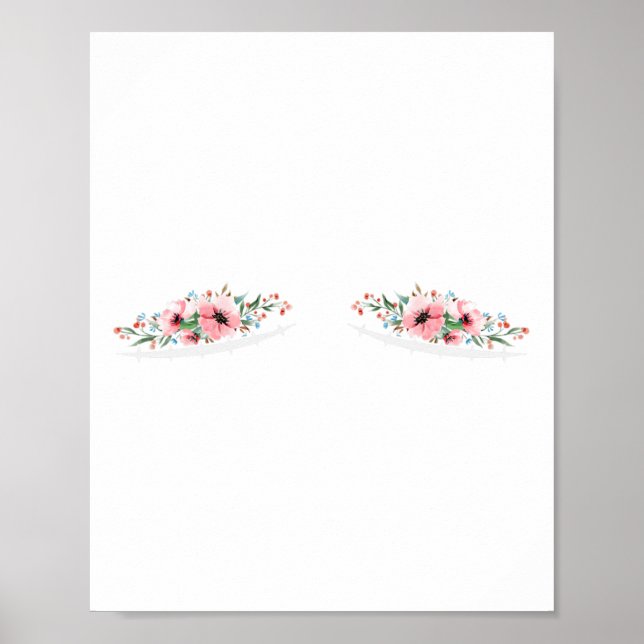 Doppelte Mastektomie Narben mit Blume Brustkrebs Poster (Vorne)