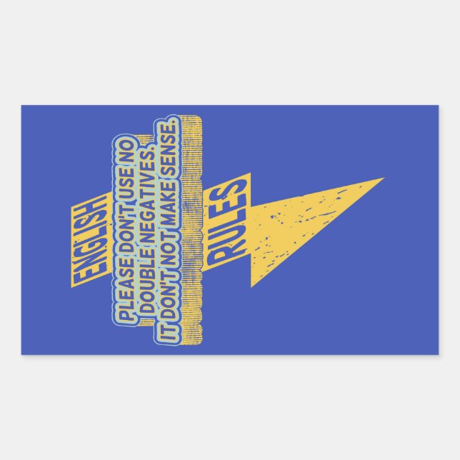 Doppelte negative Englischkenntnisse Rechteckiger Aufkleber (Vorderseite)