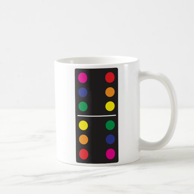 Doppelte Regenbogen-Domino-Kaffee-Tasse Kaffeetasse (Rechts)