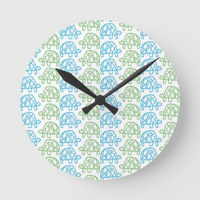 Doppelte Schildkröten Runde Wanduhr (Vorderseite)
