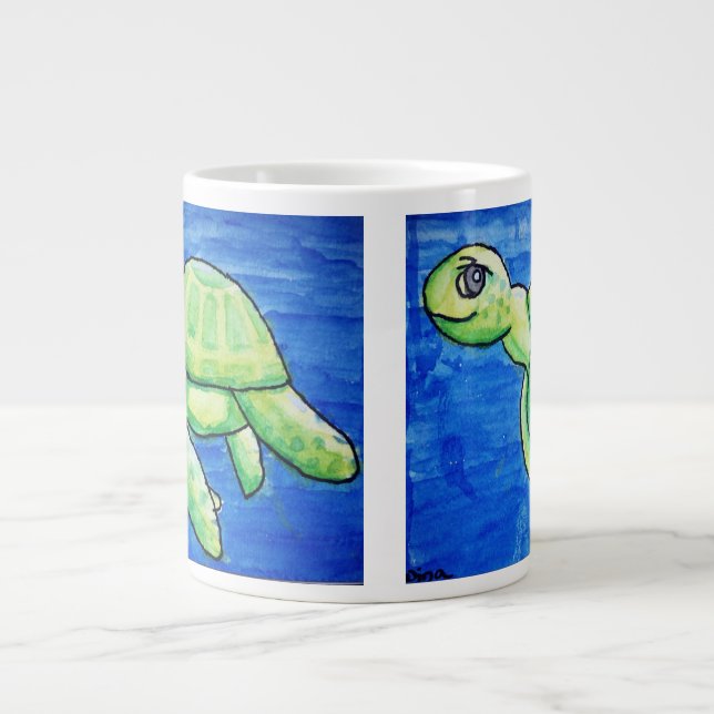 Doppelte Seeschildkröte-Tunnel-bohrwagenTasse Jumbo-Tasse (Vorderseite)