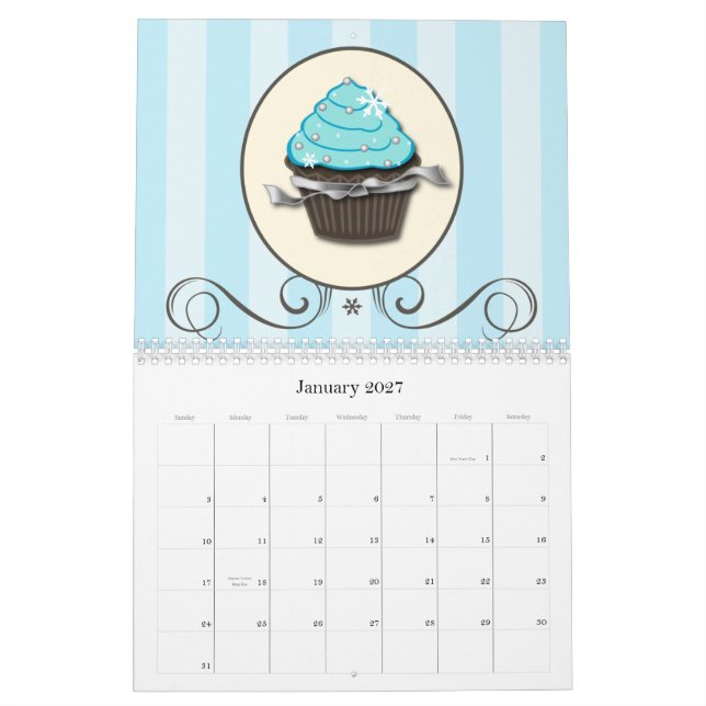Doppelte Seite des Kuchen-Kalender-2011 Kalender (Jan 2027)