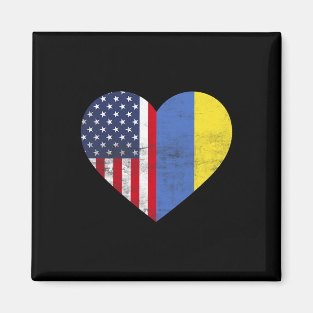 Doppelte Staatsbürgerschaft USA Ukraine Herz Ameri Magnet (Vorne)