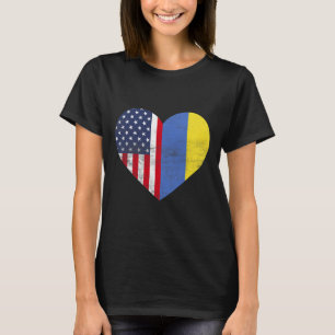 Doppelte Staatsbürgerschaft USA Ukraine Herz Ameri T-Shirt