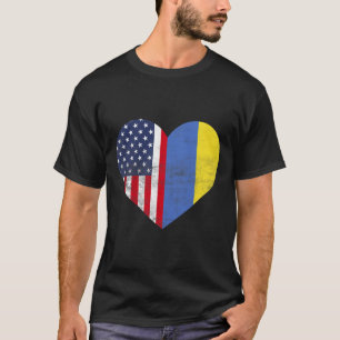 Doppelte Staatsbürgerschaft USA Ukraine Herz Ameri T-Shirt