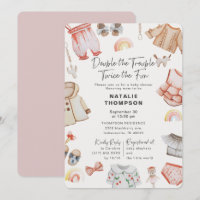 Doppelte Trouble Girl Twins Pink Baby Dusche