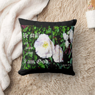 Doppelte Tulpen Psalm 46:10 Kissen