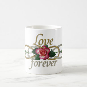 Doppelte Unendlichkeit - Rose Liebe für immer Kaffeetasse