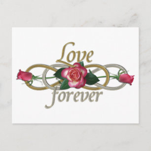 Doppelte Unendlichkeit - Rose Liebe für immer Postkarte