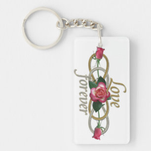 Doppelte Unendlichkeit - Rose Liebe für immer Schlüsselanhänger