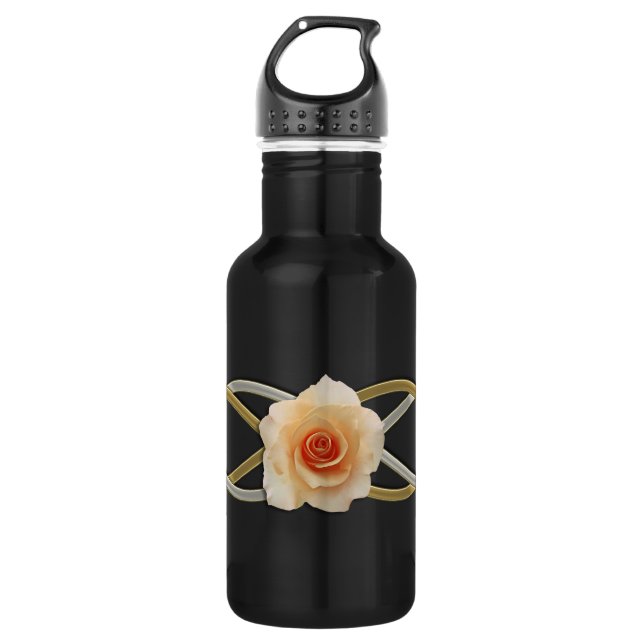 Doppelte Unendlichkeit Silver Gold Rose Edelstahlflasche (Vorderseite)
