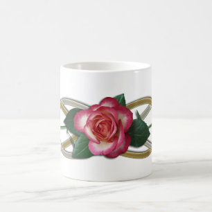 Doppelte Unendlichkeit Silver Gold Rose Kaffeetasse