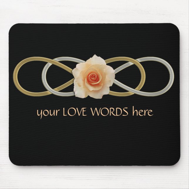 Doppelte Unendlichkeit Silver Gold Rose Mousepad (Vorne)