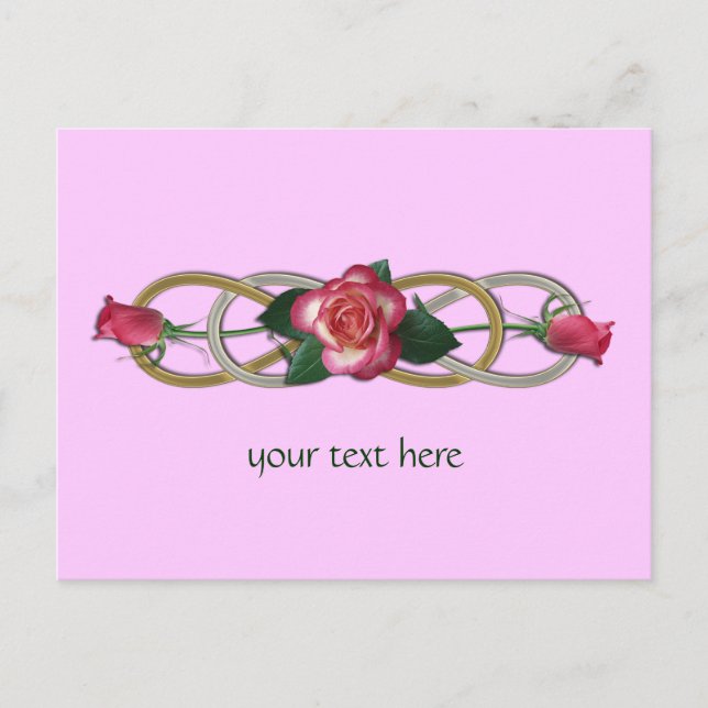 Doppelte Unendlichkeit Silver Gold Rose Postkarte (Vorderseite)