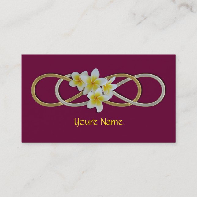 Doppelte Unendlichkeitzweifarbiger Frangipani Visitenkarte (Vorderseite)