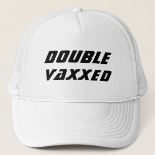 Doppelte Vaxxed geimpftes Covid Schwarz-weiß cool Truckerkappe