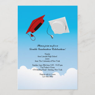 Doppelte Vertikale des Abschluss-Hut-Wurf-3 Einladung