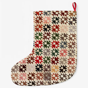 Doppelte X Quilt Großer Weihnachtsstrumpf