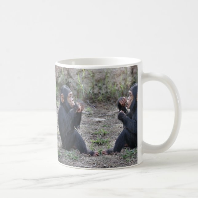 Doppelter Baby-Schimpanse-Trinkbecher Kaffeetasse (Rechts)