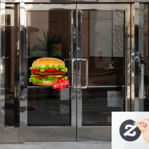 Doppelter Cheeseburger Bestseller Burger Werbung Fensteraufkleber