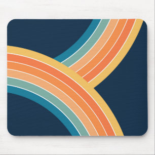 Doppelter farbenfroher Retro-Regenbogenstil Mousepad