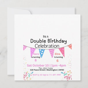 Doppelter Geburtstagsfeier Save The Date