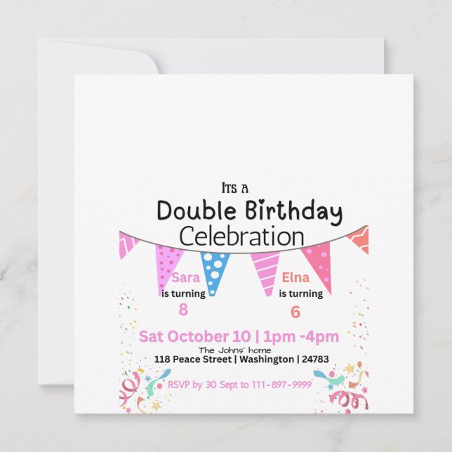 Doppelter Geburtstagsfeier  Save The Date (Vorderseite)