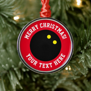 Doppelter gelber Punkt Squashball-Christbaum Ornament Aus Metall