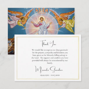 Doppelter Goldrahmen Orthodoxe christliche Beerdig Dankeskarte