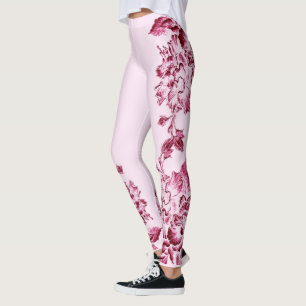 Doppelter Hibiskus Rosa auf Hellrosa  Leggings