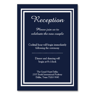 Doppelter Navy-Trim - Rezeption-Einlegekarte Tischnummer