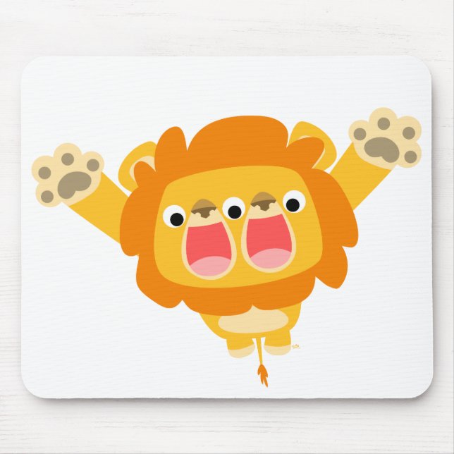 Doppelter niedlicher Cartoon Löwe T - Shirt Mousepad (Vorne)