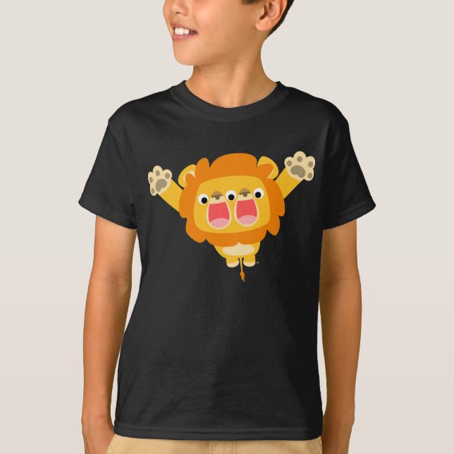Doppelter niedlicher Cartoon Löwenkinder T - Shirt (Vorderseite)
