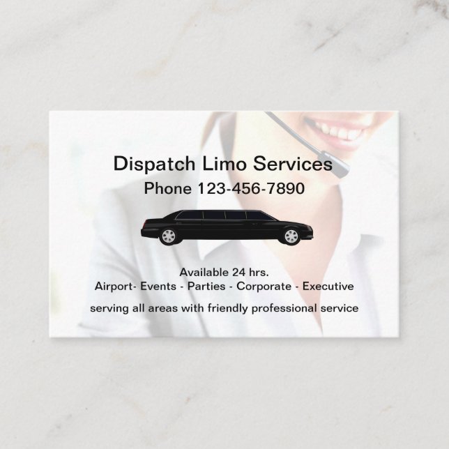 Doppelter nobler Limousinen-Auto-Seitenservice Visitenkarte (Vorderseite)